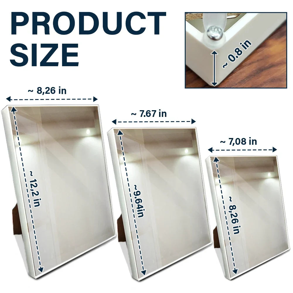 Custom Photo Memorial Always In Our Thoughts - Personalized LED Mirror Frame Lamp