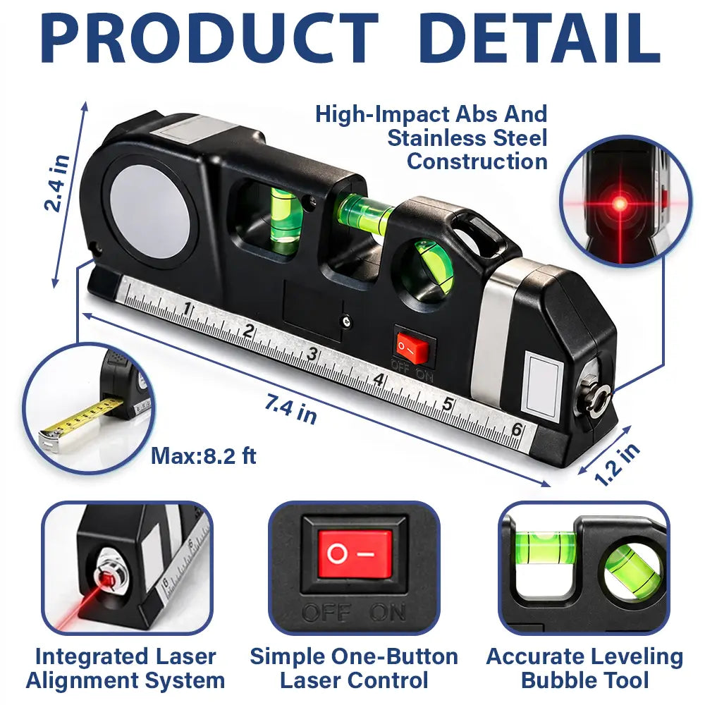 Gift For Men,Gift For Father,Gift For Boyfriend,Gift For Couples,Gift For Husband,Gift For Grandpa,Non-Eng,Icon,Adorable - 3D Metal Effect Daddy We Love You More Than We Can Measure - Personalized Laser Level Tool
