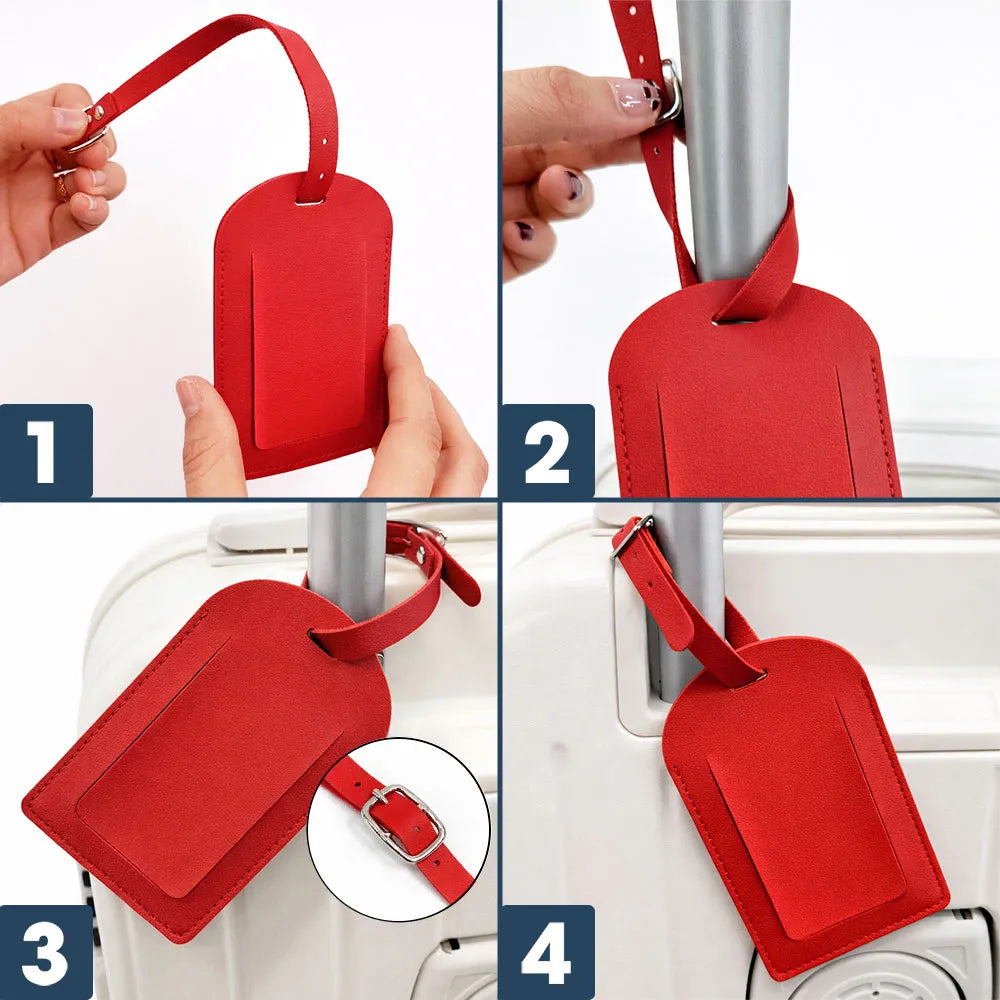 Travel,Gift For Yourself,Happy - And So The Adventure Begins Travel Lover - Personalized Leather Luggage Tag