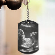 New Dad,Gift For Father,Gift For Men,Family,Love,German,Non-Eng,Happy,New baby - Eigenes Foto Zu Papa Jetzt Kannst Du Mich Auch Bei Dir Tragen - Personalisierter Aluminium-Schlüsselanhänger