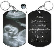 New Dad,Gift For Father,Gift For Men,Family,Love,German,Non-Eng,Happy,New baby - Eigenes Foto Zu Papa Jetzt Kannst Du Mich Auch Bei Dir Tragen - Personalisierter Aluminium-Schlüsselanhänger