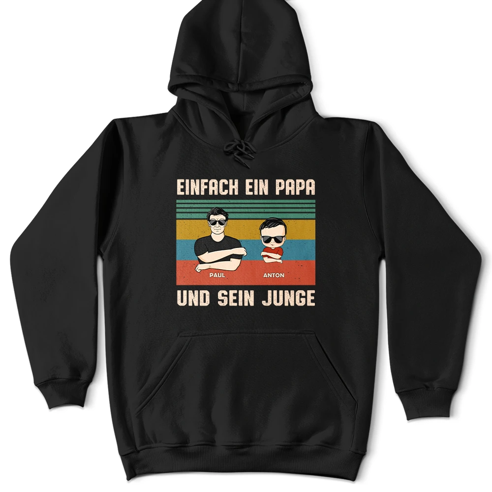 Gift For Men,Gift For Father,Happy,Dad - Children,Dad - Sons,Dad - Daughters (Young),Dad - Daughters (Adult),Non-Eng,German - Einfach Ein Papa Und Seine Mädchen - Geschenk Für Den Vater - Personalisiertes T Shirt