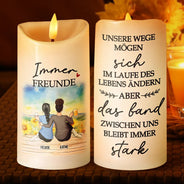 Gift For Bestie,Gift For Sibling,Gift For Sisters,Happy,Non-Eng - Die Verbindung Zwischen Uns Wird Immer Stark Sein - Personalisierte Flammenlose LED-Kerzen
