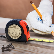 Gift For Father,Gift For Grandpa,Gift For Men,Happy,Non-Eng,Photo - Pencil Sketch - Custom Photo Pencil Sketch I Love You More Than I Can Measure - Personalized Tape Measure