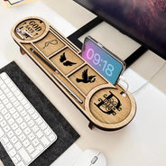 Gift For Men,Gift For Grandpa,Gift For Father,Gift For Husband,Gift For Couples,Gift For Boyfriend,Non-Eng,Monogram,Icon,Devoted - Monogram Initial God Says I Am For Him, Boyfriend, Husband, Grandpa, Dad - Personalized Desk Organizer