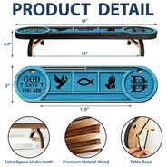 Gift For Men,Gift For Grandpa,Gift For Father,Gift For Husband,Gift For Couples,Gift For Boyfriend,Non-Eng,Monogram,Icon,Devoted - Monogram Initial God Says I Am For Him, Boyfriend, Husband, Grandpa, Dad - Personalized Desk Organizer