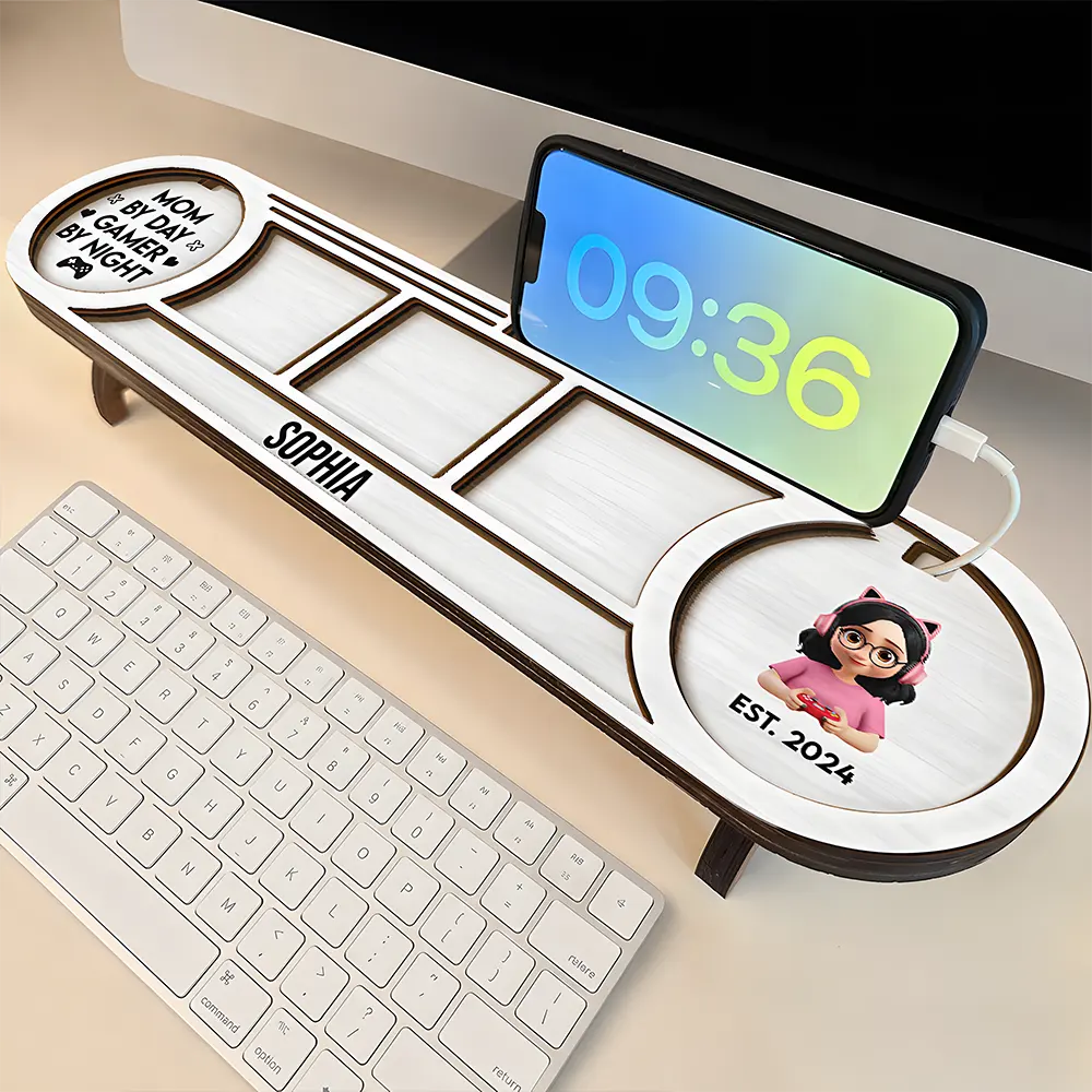 Gift For Men,Gift For Father,Gift For Mother,Gift For Women,Gift For Husband,Gaming,Dad's Hobby,Mom's Hobby,Gift For Couples,Non-Eng,Vector,Humorous - Dad By Day Gamer By Night - Personalized Desk Organizer