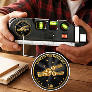 Gift For Men,Gift For Father,Gift For Boyfriend,Gift For Couples,Gift For Husband,Gift For Grandpa,Non-Eng,Icon,Adorable - 3D Metal Effect Daddy We Love You More Than We Can Measure - Personalized Laser Level Tool