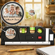 Gift For Men,Gift For Father,Gift For Boyfriend,Gift For Couples,Gift For Husband,Gift For Grandpa,Custom Photo,Non-Eng,Photo,Adorable - Custom Photo Best Daddy Grandpa Ever With Kids' Names - Personalized Laser Level Tool