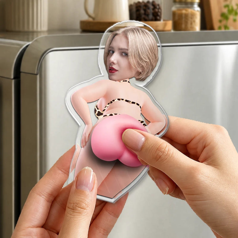 Custom Photo,Summer,Gift For Men,Gift For Yourself,Humorous,Cut-Face Photo - Custom Photo Hope Your Day Is Nice - Personalized Squishy Acrylic Fridge Magnet