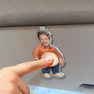 Custom Photo,Art Design,Family,Humorous,Photo - Belly Pose Figure - Custom Photo Belly Character Family Member And Pet - Personalized Squishy Acrylic Car Visor Clip