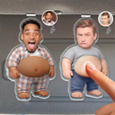 Custom Photo,Art Design,Family,Humorous,Photo - Belly Pose Figure - Custom Photo Belly Character Family Member And Pet - Personalized Squishy Acrylic Car Visor Clip