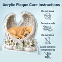 Top Market,Art Design,Sentimental,Pet Lovers,Memorial,Photo - Sleeping Dog Cat Baby - Custom Photo Sleeping Angel Dog Cat Angel Wings Memorial - Personalized Custom Shaped Acrylic Plaque