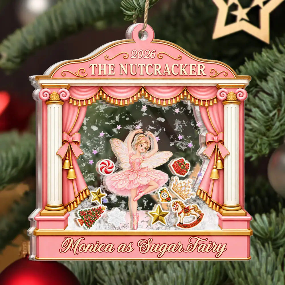 Christmas,Gift For Kids,Icon,Proud - Christmas Gift For Ballet Kids - Personalized Name & Character Nutcracker Ballet 3-Layered Acrylic Shaker Ornament