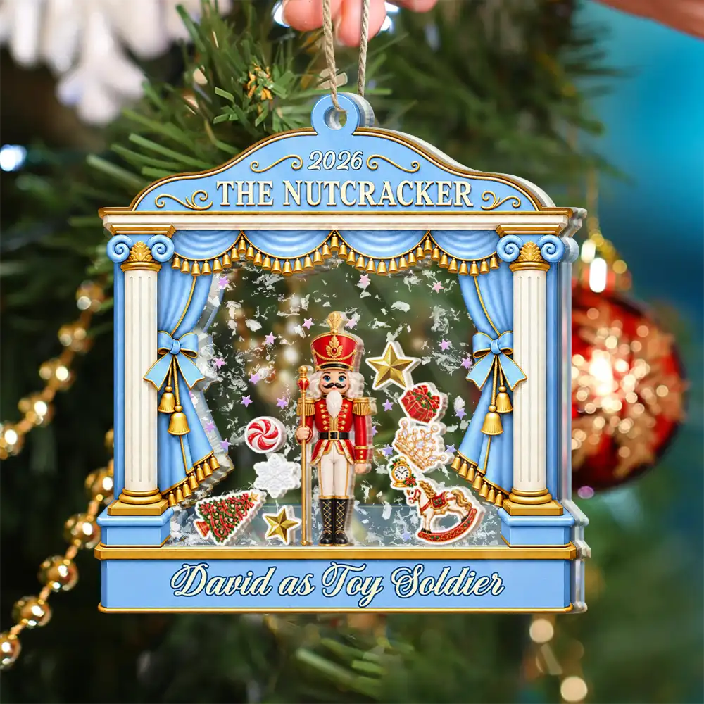 Christmas,Gift For Kids,Icon,Proud - Christmas Gift For Ballet Kids - Personalized Name & Character Nutcracker Ballet 3-Layered Acrylic Shaker Ornament