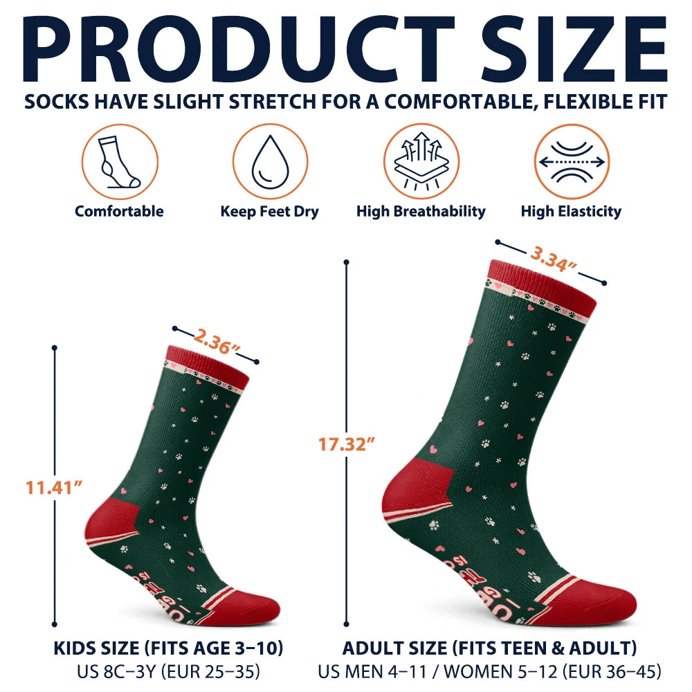 Christmas,Pet Lovers,Playful,Vector - Christmas Gift For Pet Lover - Personalized The Dog Is On My Lap Socks