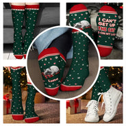 Christmas,Pet Lovers,Playful,Vector - Christmas Gift For Pet Lover - Personalized The Dog Is On My Lap Socks