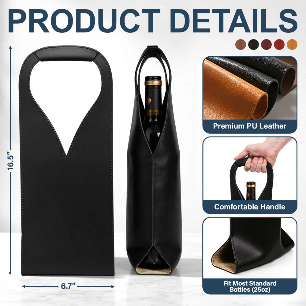 Gift For Bestie,Old Best friends,Funny - We Go Together Like Drunk And Disorderly - Personalized Leather Wine Bag