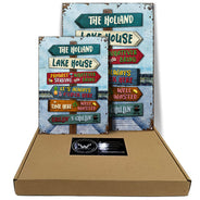 Lake House Proudly Serving Whatever You Bring - Personalized Custom Classic Metal Signs