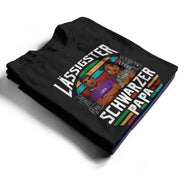 Gift For Father,Dad - Children,Non-Eng,German,Happy,Gift For Men - Lässigster Schwarzer Papa - Personalisiertes T Shirt