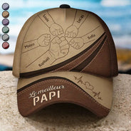 French,Gift For Grandpa,Top Market,Non-Eng,Proud,Icon - Le Meilleur Papa - Casquette Classique Personnalisée