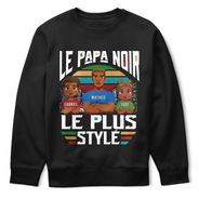 Gift For Husband,Parents,Gift For Yourself,Gift For Men,Gift For Father,Dad - Daughters (Young),Dad - Sons,Dad - Children,Afro Dad,Happy,French,Non-Eng,Vector,Proud - Le Papa Noir Le Plus Stylé - T-Shirt Personnalisé