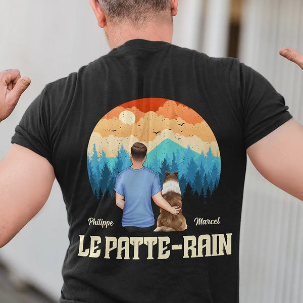 Dog Lovers,Dog Dad,Pet Lovers,Pet Dad,Funny,French,Non-Eng,Vector,Proud - Le Patte-Rain - T-Shirt Personnalisé