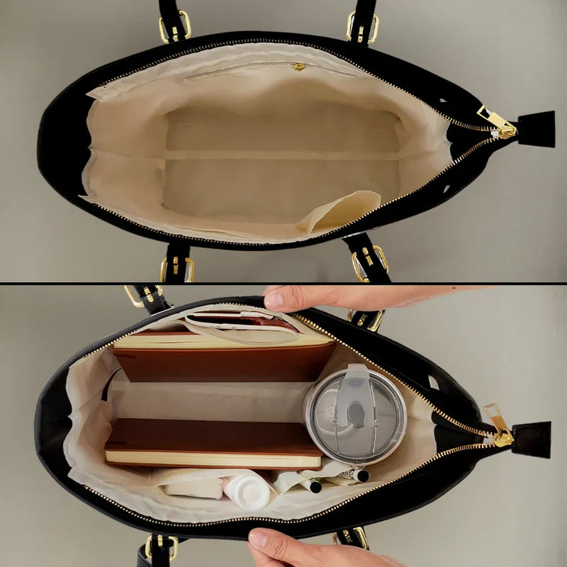 Gift For Mother, Gift For Grandma, Love, Happy - First Mom Now Grandma 3D Effect Birth Flowers - Personalized Leather Tote Bag