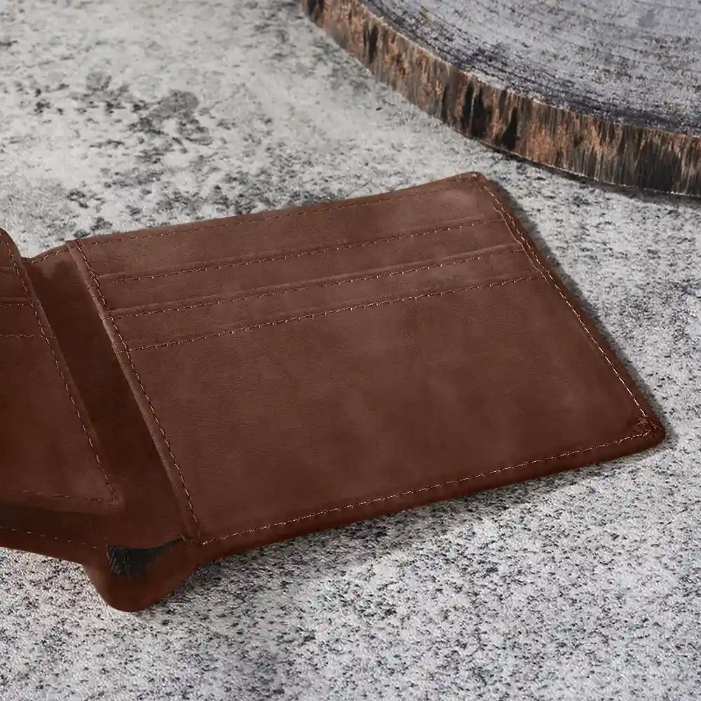 Dad We Love You With Kids Names - Personalized Leather Wallet