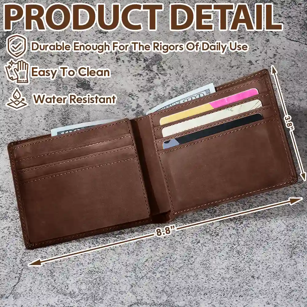 I Will Protect You - Personalized Leather Wallet