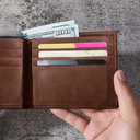 Gift For Grandpa, Gift For Father, Happy, Gift For Men, Stick Figure - This Grandpa Dad Belongs To Kids Pet - Personalized Leather Wallet