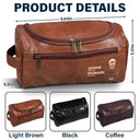 Gift For Husband, Gift For Yourself, Gift For Men, Gift For Father, Dad - Children, Love, Gift For Grandpa - Dad We Love You With Kids Names - Personalized Leather Toiletry Bag