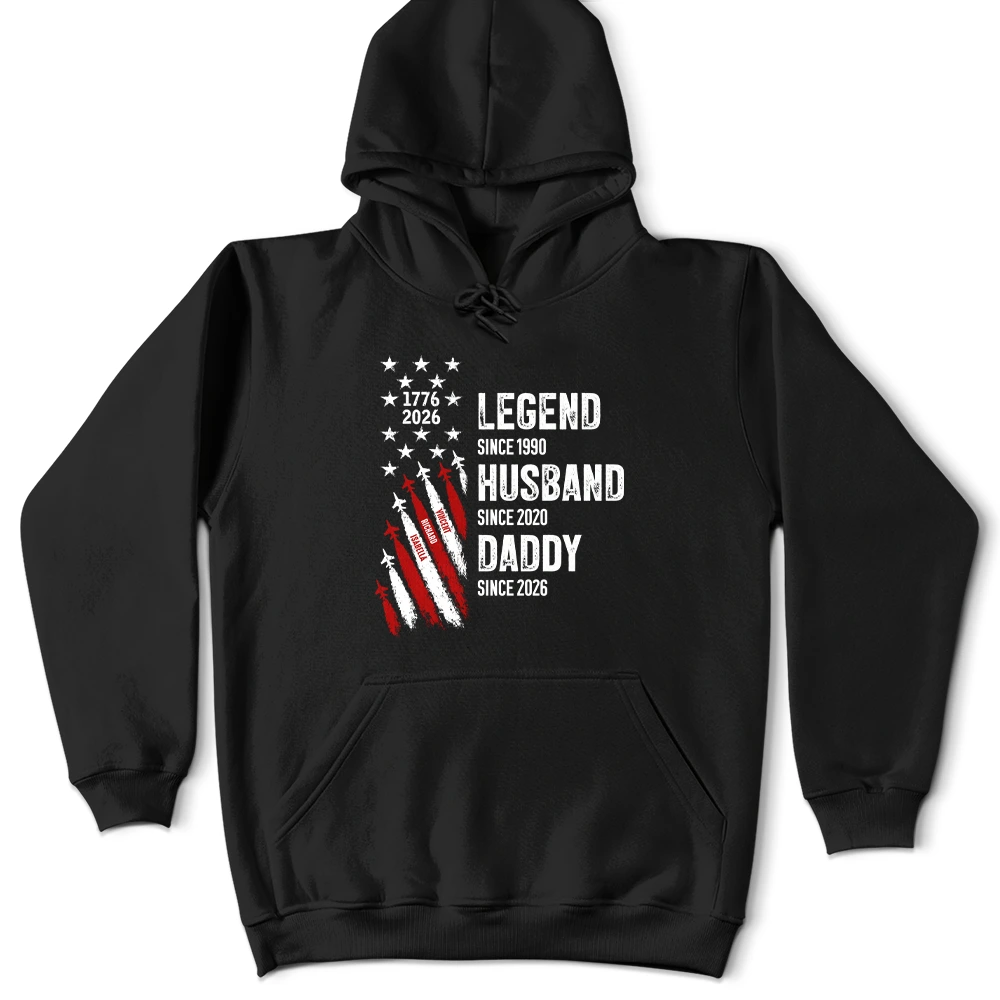 Independence Day,Gift For Grandpa,Top Market,Proud,Custom Text - Legend Husband Dad Grandpa With Kid Names - Personalized T Shirt