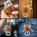 Gift For Husband, Gift For Men, Gift For Grandpa, Gift For Father, Non-Eng - Legend Husband Dad Papa - Personalized Leather Bottle Opener Keychain