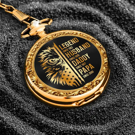 Legend Husband Daddy Grandpa - Personalized Pocket Watch