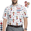 Independence Day,Gift For Father,Dad - Children,Happy,Humorous - Legend Husband Daddy Since Patriotic - Personalized Polo Shirt