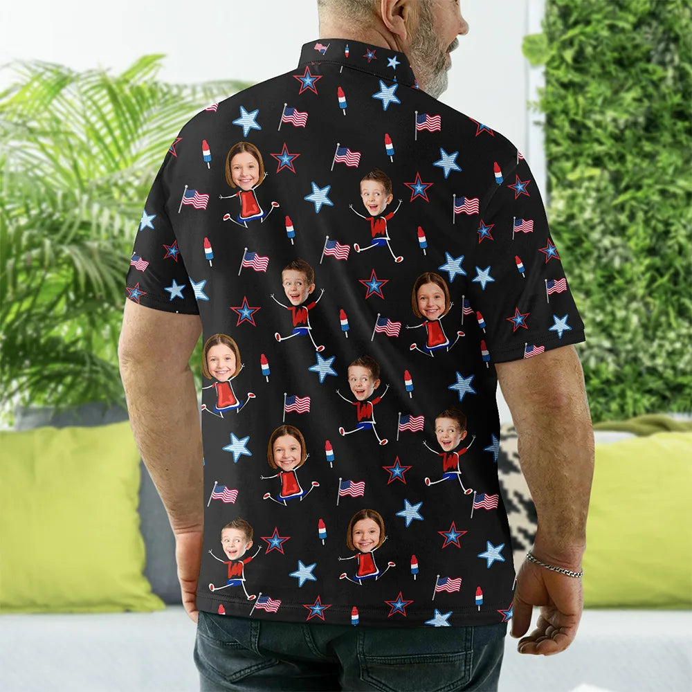 Independence Day,Gift For Father,Dad - Children,Happy,Humorous - Legend Husband Daddy Since Patriotic - Personalized Polo Shirt