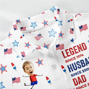 Independence Day,Gift For Father,Dad - Children,Happy,Humorous - Legend Husband Daddy Since Patriotic - Personalized Polo Shirt
