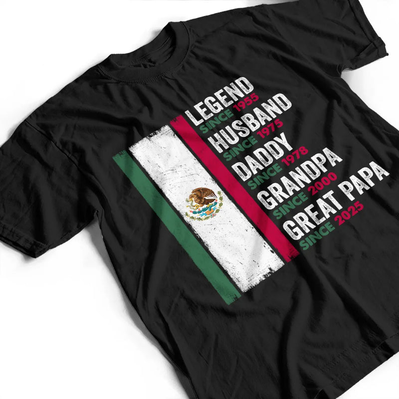 Gift For Father,Gift For Grandpa,Happy,Hispanic - Legend Husband Papa Abuelo Mexican Father Grandfather - Personalized T Shirt