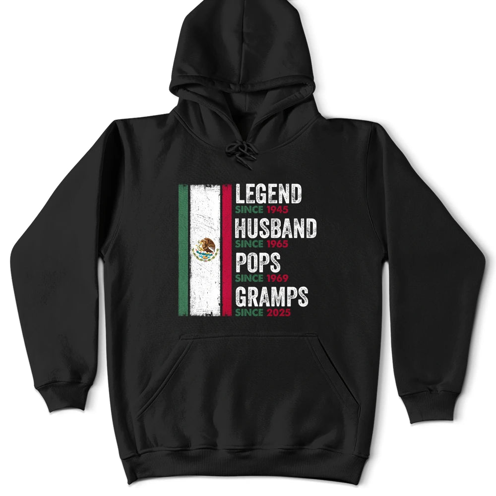 Gift For Father,Gift For Grandpa,Happy,Hispanic - Legend Husband Papa Abuelo Mexican Father Grandfather - Personalized T Shirt