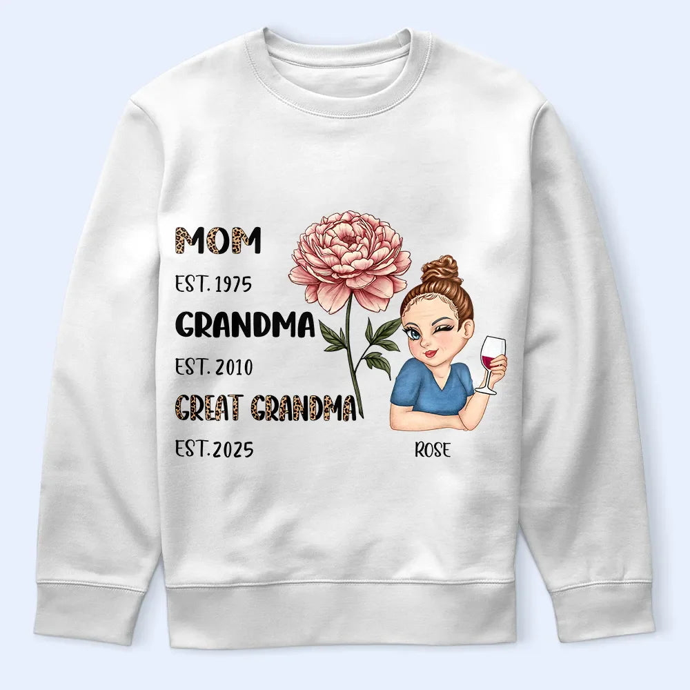 Gift For Mother,Gift For Grandma,Happy - Legend Wife Mom Grandma Birth Month Flower - Personalized T Shirt