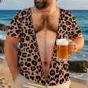 Top Market,Humorous,Gift For Men,Beach,Gift For Yourself,Summer,Icon - Leopard Pattern Funny Realistic Hairy Man Body - Personalized Full Print T Shirt
