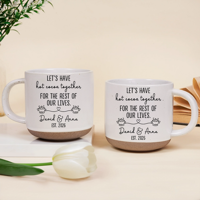 Top Market,Anniversary,Romantic,Gift For Couples,Icon - Lets Have Coffee Together For The Rest Of Our Lives Couple - Personalized Pottery Mug