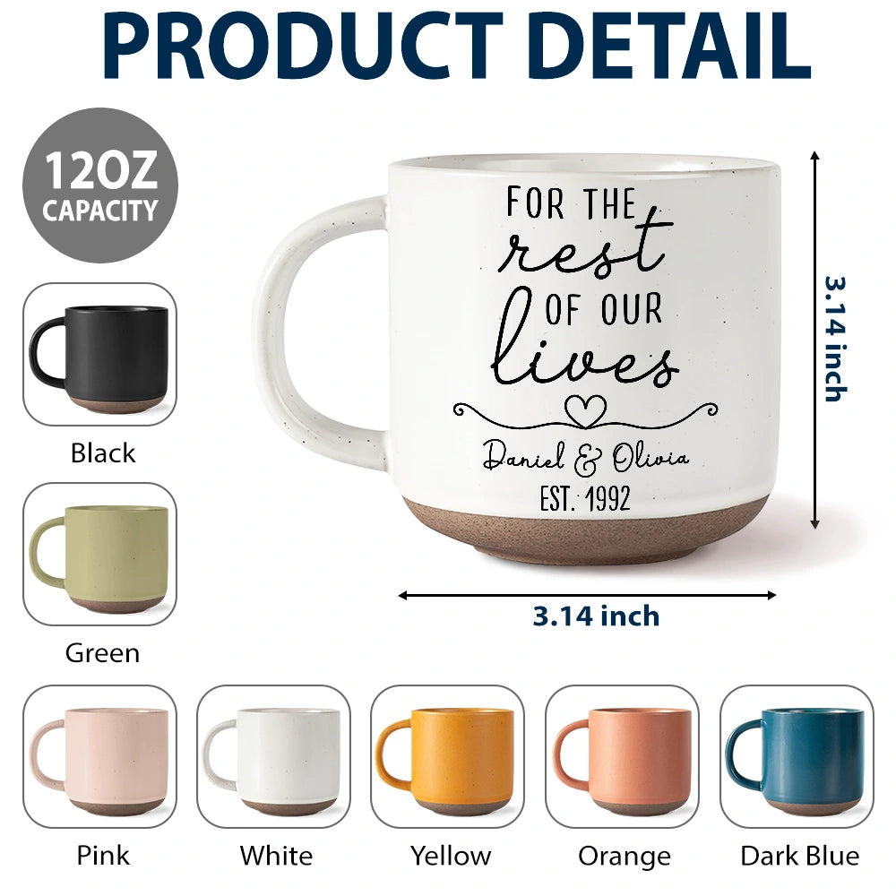 Top Market,Anniversary,Romantic,Gift For Couples,Icon - Lets Have Coffee Together For The Rest Of Our Lives Couple - Personalized Pottery Mug