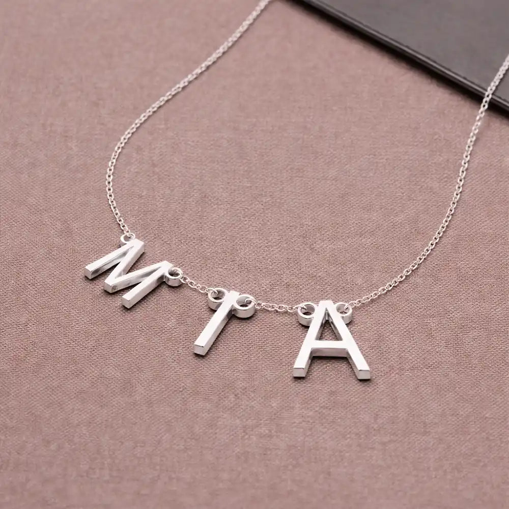 Gift For Yourself, Happy - Letter Charms Made In The Name - Personalized Letter Necklace