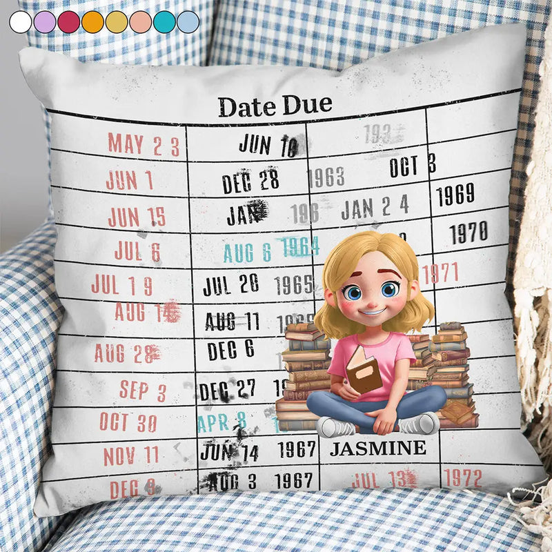Christmas,Cozy,Reading,Gift For Yourself,Vector - Library Card Reading Book Lovers - Personalized Pillow