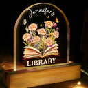 Reading,Gift For Yourself - Library With Birth Month Flower And Book - Personalized Custom Shaped LED Light