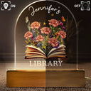 Reading,Gift For Yourself - Library With Birth Month Flower And Book - Personalized Custom Shaped LED Light