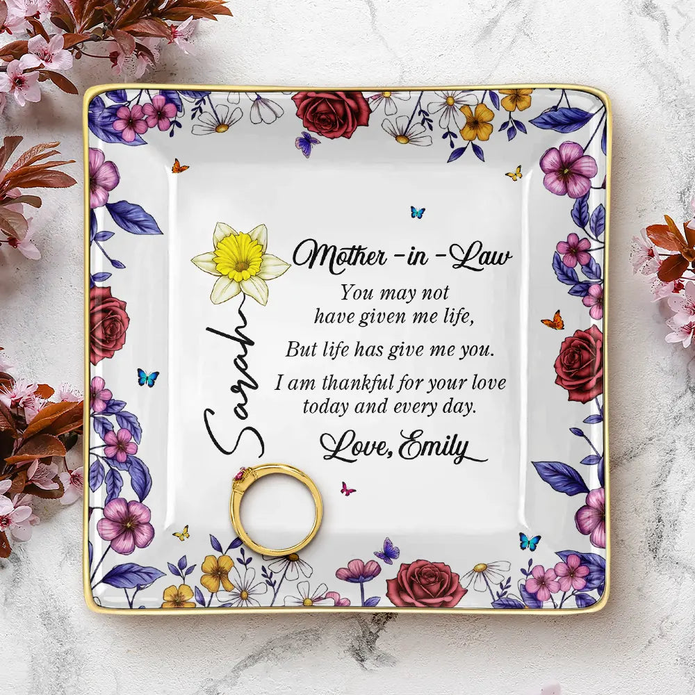 Life Has Given Me You Bonus Mom - Personalized Ring Dish