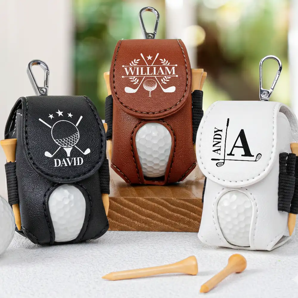 Golf,Gift For Husband,Gift For Boyfriend,Gift For Yourself,Gift For Men,Gift For Grandpa,Gift For Father,Sport Dad,Dad's Hobby - Life Is Full Of Choices - Personalized Leather Golf Ball Holder